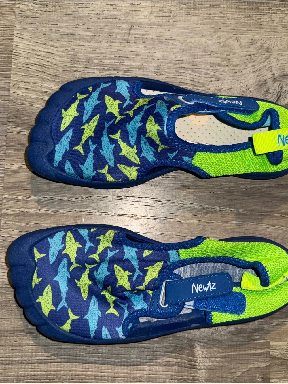 ‼️SALE‼️ Kids' Blue & Lime Shark Water Shoes
